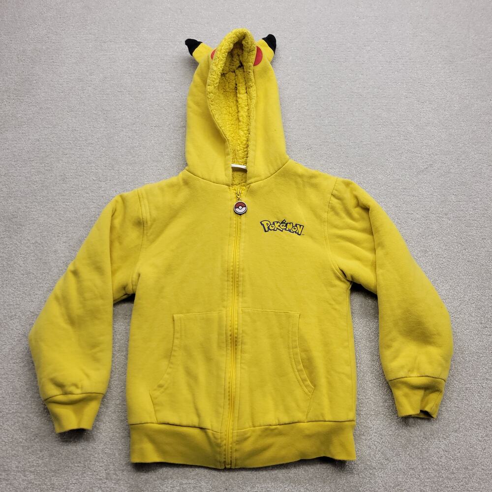 Pokémon Pikachu Youth Zip Up Hoodie Boys Size 8 Yellow Kids